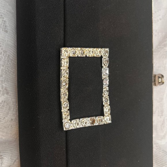 Vintage 1960s Black Rhinestone Clutch by John Hort - Picture 2 of 8